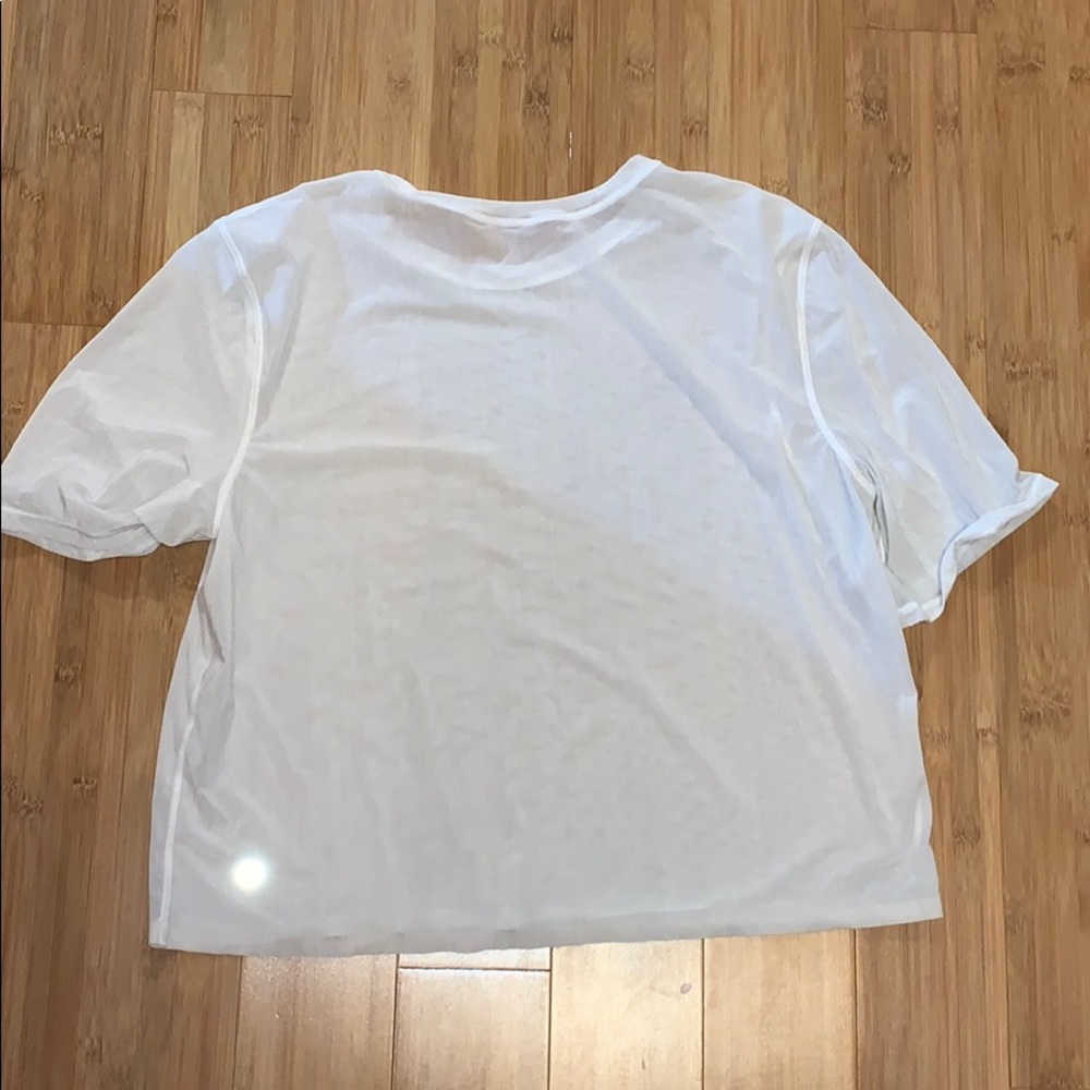 Lululemon see through off-white tee, size 8